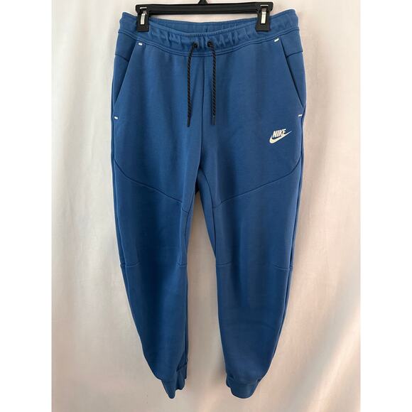 Nike Tech Mens Fleece Jogger Sweatpants CU4495-407 Marina Blue Athletic Pants M - Picture 1 of 8